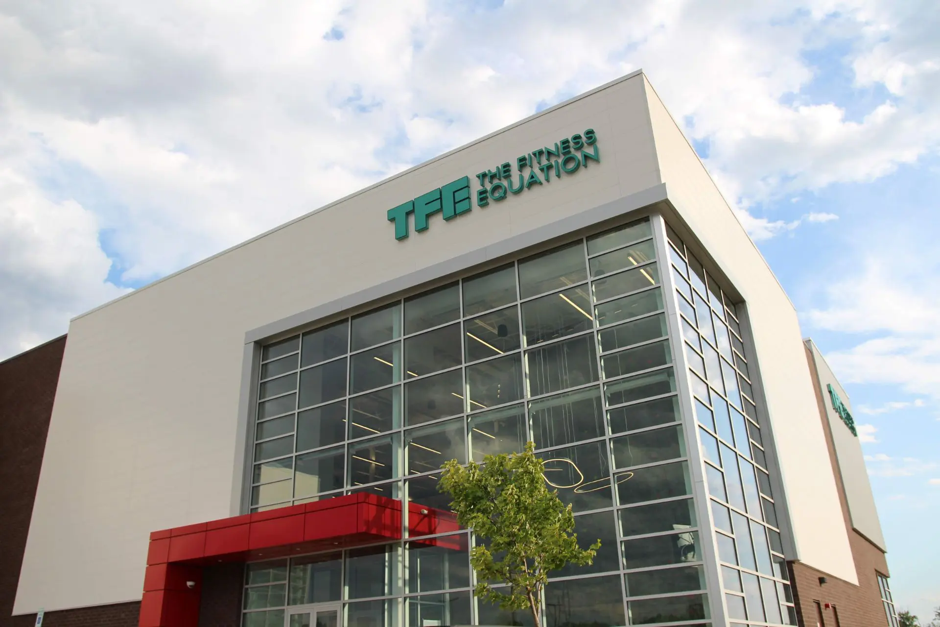 The Fitness Equation South Riding gym exterior building front entrance in Chantilly, Virginia