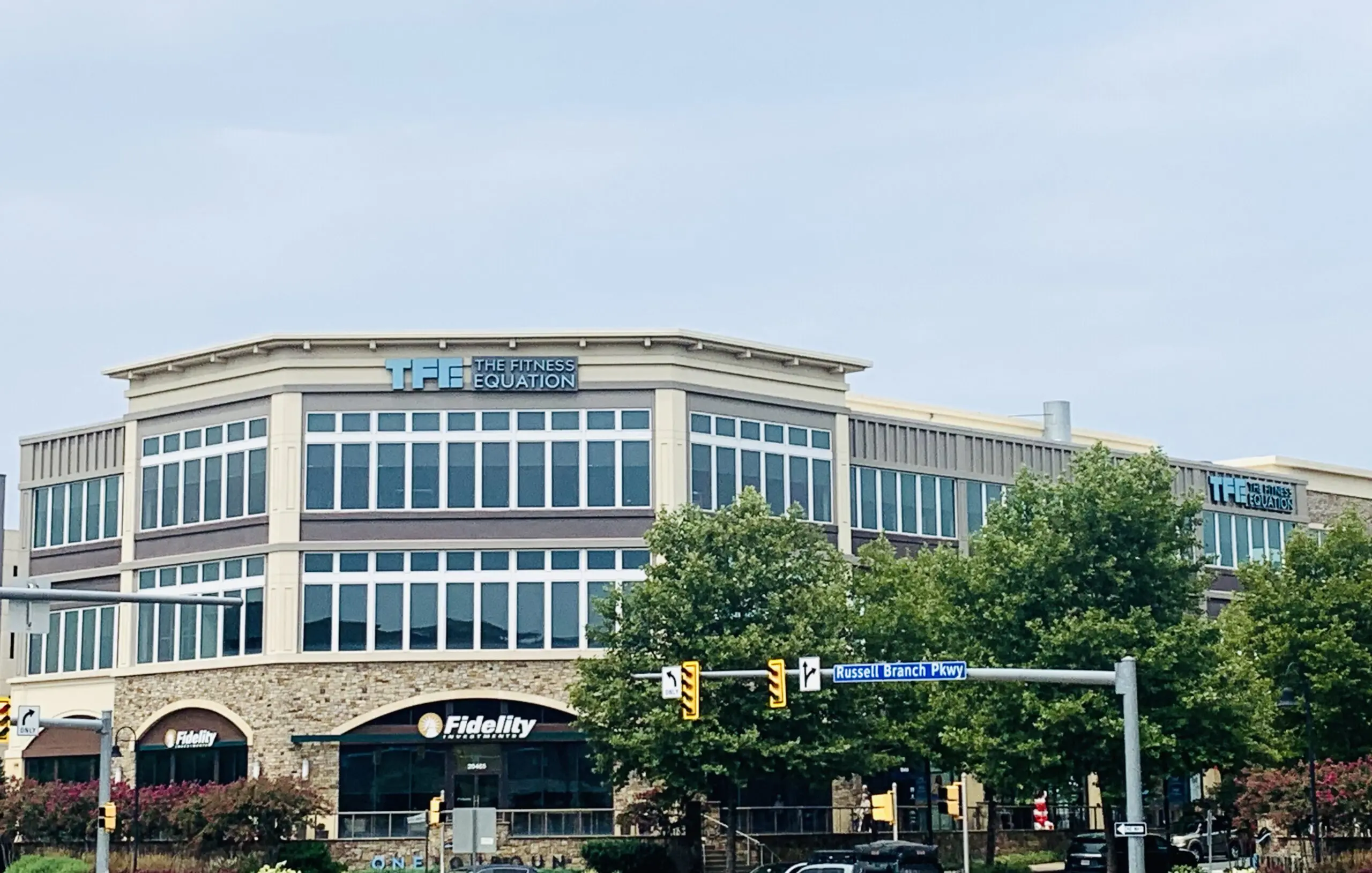 Street-level exterior of The Fitness Equation health club and gym in One Loudoun, Ashburn VA