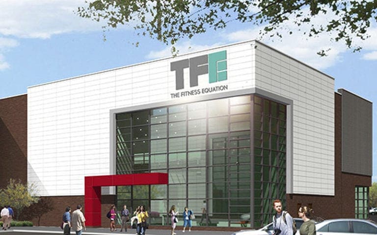 Exterior view of The Fitness Equation gym at South Riding in Chantilly, Virginia